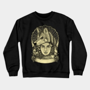 Wolf and Woman Crewneck Sweatshirt